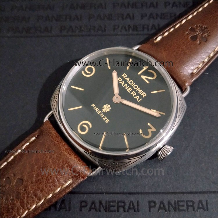 Clone Panerai PAM 672 Radiomir Firenze Black Dial Watch 47mm
